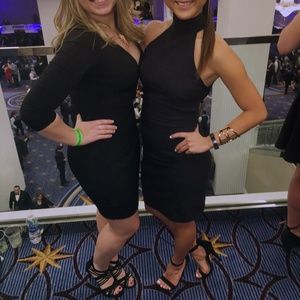 Forever 21 black long-sleeve mini dress